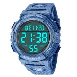 aswan watch Digitaluhr für Herren mit Wecker,Stoppuhr,Licht,Datum-Sport Armbanduhr mit Silikonarmband von aswan watch