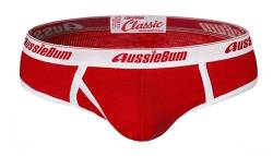 aussieBum Men's Underwear Slip Classic ORIGINAL Brief | Functional Fly Access | Timeless Retro Design (DE/NL/SE/PL, Alphanumerisch, L, Regular, Regular, Red) von aussieBum