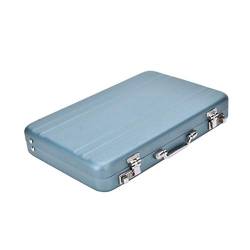 Mini-Aluminium-Koffer, Aktenkoffer, Kartenhalter, exquisite Geschenkbox, blau von ausuky