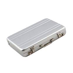 Mini-Aluminium-Koffer, Aktenkoffer, Kartenhalter, exquisite Geschenkbox, silber von ausuky