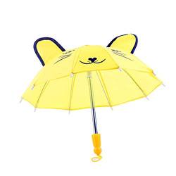Puppenzubehör, Regenschirm, 45,7 cm, Mädchen, Puppe, Geschenke, Cartoon, niedlicher Tier-Regenschirm, gelb, M, Modern von ausuky