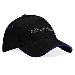 Ostdeutschland Ostblock Bestickter Baseballcap Baseballkappe Cap -K180 -Schwarz-Blau von avstickerei