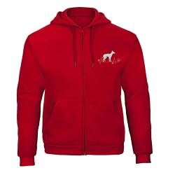 Podenco Ibicenco Hunderasse Liebhaber Hund Haustier Besticktes Kaputzenpullover mit Reissverschluss Hoodies Geschenkidee -N9260 -Rot von avstickerei