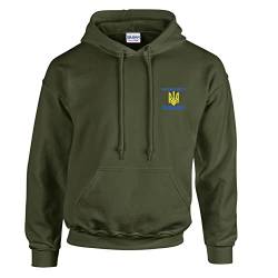 Ukraine Украина Українa Logo grün bestickte Hoodies Kapuzenpullover Geschenkidee -7276 -grün von avstickerei