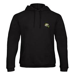 avstickerei Angeln Fishing Fishen bestickte Kaputzenpullover Hoodie Geschenkidee -N7191 -Schwarz von avstickerei