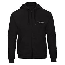 avstickerei Bochum Altdeutsche Schrift Bestickt Kaputzenpullover mit Reissverschluss Hoodie 9168 -SW - L von avstickerei