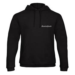 avstickerei Deutschland Vaterland Altdeutsche Schrift Bestickt Kaputzenpullover Hoodie 7170 -SW - M von avstickerei