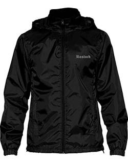 avstickerei Rostock Hansestadt Nordsee Nordküste Regenjacke Windbreaker Jacke WR800 182 -SW - M von avstickerei