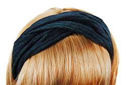 axy® HB6 Haarband Yoga Headband Hairband (Grün mit Blau Streifen) von axy