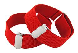 axy 1 Paar Herren Hemd Ärmelhalter - Hülsenhalter - Ärmelband - elastisch und größenverstellbar Unisex (Rot) von axy