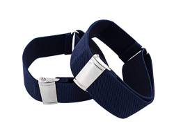 axy 1 Paar Herren Hemd Ärmelhalter - Hülsenhalter - Ärmelband - elastisch und größenverstellbar unisex (Schwarzblau) von axy