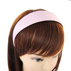 axy Breiter Haarreif mit Satin bezogen Damen Haarband Vintage Klassik-Look Hairband Stirnband HRK1 (Rosa) von axy