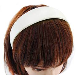 axy Breiter Haarreif mit Satin bezogen Haarband Vintage Klassik-Look Hairband Damen Stirnband HRK1 (Weiss) von axy
