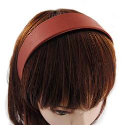 axy Breiter Haarreif mit Satin bezogen Haarband Vintage Klassik-Look Hairband Stirnband HRK1 (Braun) von axy