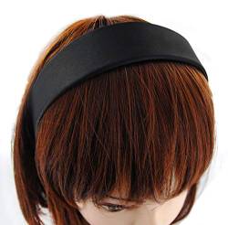 axy Breiter Haarreif mit Satin bezogen Haarband Vintage Klassik-Look Hairband Stirnband HRK1 (Schwarz) von axy