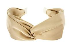 axy Breiter Haarreif mit raffinierten Knoten - Satin bezogen - Damen Haarreifen Stirnband Haarschmuck HRD3 (Beige) von axy