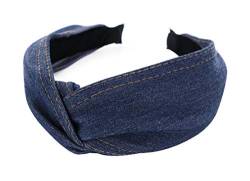 axy Breiter Haarreif mit raffinierten Knoten und Jeans Stoff - Vintage-Wunderschön Stirnband Haarschmuck Damen Haarreifen HR34b Jeansoptik (Jeansoptik) von axy