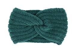 axy Damen Strick Stirnband mit Twist Knoten, Winter Haarband, Headband gestrickt Haarband (Blaugrün) von axy