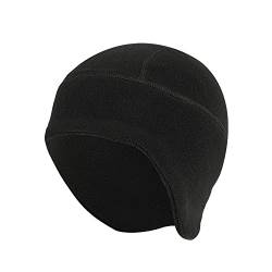 axy Fleece Mütze Wintermütze Fahrradmütze Sport Radmütze für Herren und Damen Helm Unterziehmütze Winddicht Thermo Radsport Laufmütze Radfahren Laufen Ohrenwärmer MUHE4 (Schwarz) von axy