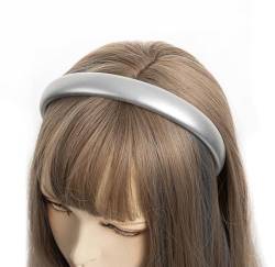 axy Gepolsterter Haarreif mit Metallicfarbe - Damen Haarreifen in Metallic-Optik Wunderschön Stirnband Haarschmuck HR27D (Silber) von axy