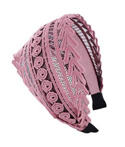 axy HR15A Vintage Breite Haarreif Serie 15A Hair Band -Wunderschön Stirnband (Pink) von axy