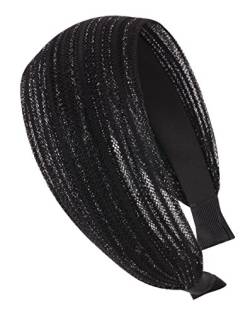 axy HR16a Haarreif Serie 16a Hair Band mit Glitzerfäden - Wunderschön (Schwarz) von axy