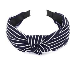 axy HR34s Vintage Look Haarreif Serie 34s Hair Band -Wunderschön Stirnband (Blau Weiss Streifen) von axy