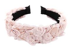 axy Haarreif mit Blumenkranz Look Wunderschön Vintage Look zur Hochzeit Stirnband Haarschmuck Damen Haarreifen HRBLU1 (Altrosa) von axy