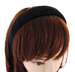 axy Haarreif mit Flanell Haarband Vintage Hairband Stirnband Klassische und modische Haarreifen (Leder Optik) HRK5 (Schwarz) von axy