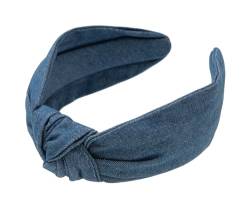 axy Haarreif mit Knoten aus Jeansstoff - Wunderschön Damen Stirnband Haarschmuck Haarreifen HR35J (Blau) von axy