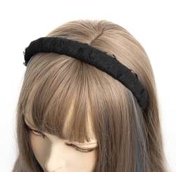 axy Haarreif mit Stoff gepolstertes - Wunderschön Damen Stirnband Haarschmuck Haarreifen HRBLU3 (Schwarz) von axy