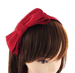axy Haarreif mit große Schleife 14 cm x 7 cm - Wunderschön Damen Stirnband Haarschmuck Haarreifen HRS3 (Rot) von axy