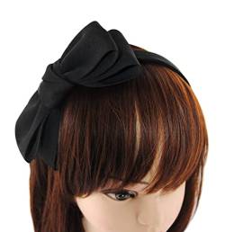 axy Haarreif mit große Schleife 14 cm x 7 cm - Wunderschön Damen Stirnband Haarschmuck Haarreifen HRS3 (Schwarz) von axy