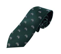 axy Herren Krawatten mit Geschenkbox Krawatte 8cm breite in verschiedenen Motiv HK2 (Grün - Motiv Fahrrad) von axy