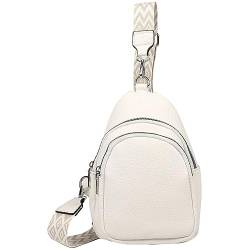 ayados Damen Crossbody Bag Bauchtasche Brusttasche Handtasche Schultergurt Cross body bag Tasche Schultertasche Rucksack Umhängetasche 617 (Weiß) von ayados