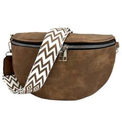 ayados Damen Crossbody Bag Bauchtasche Handtasche Schultergurt Cross body bag Tasche Schultertasche Umhängetasche 76232 (Dunkel-Taupe) von ayados