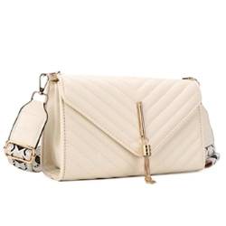 ayados Damen Crossbody Bag Bauchtasche Handtasche Schultergurt Cross body bag Tasche Schultertasche Umhängetasche N001 (Beige) von ayados