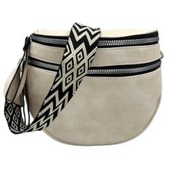 ayados Damen Crossbody Bag Bauchtasche Mit Breiten Schultergurt Handtasche Schultergurt Cross body bag Tasche Schultertasche Umhängetasche 76236 (Hell-Beige) von ayados