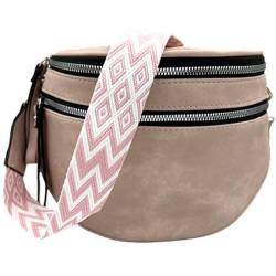 ayados Damen Crossbody Bag Bauchtasche Mit Breiten Schultergurt Handtasche Schultergurt Cross body bag Tasche Schultertasche Umhängetasche 76236 (Rosa) von ayados