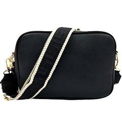 ayados Damen Crossbody Bag Bauchtasche Schultergurt Cross body bag Tasche Schultertasche Umhängetasche S1813-8 (Schwarz) von ayados