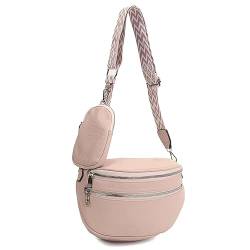 ayados Damen Crossbody Bag Handtasche Schultergurt Cross body bag Tasche Schultertasche Bauchtasche Brusttasche Umhängetasche 23052 (H-Rosa) von ayados