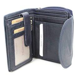 ayados Damen Geldbörse mit RFID Schutz Portemonnaie Echt Leder Frauen Wallet Geldbeutel Portmonee Brieftasche (Marine 0040) von ayados