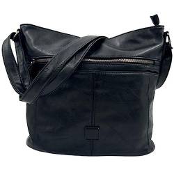 ayados Damen Tasche Shopper Beuteltasche Crossbody Bag Handtasche Beuteltasche Schultertasche Umhängetasche B9058 (Schwarz) von ayados