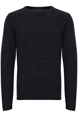 Blend 20712644 Herren Strickpullover Grobstrick Pullover mit Rundhalsausschnitt O-Neck Meliert, Größe:M, Farbe:Black (194007) von b BLEND