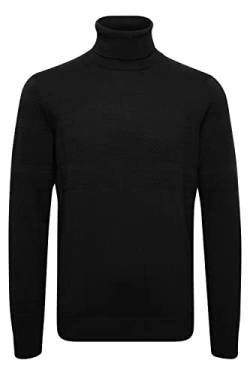 Blend 20714346 Herren Rollkragenpullover Strickpullover Feinstrick mit Struktur, Größe:M, Farbe:Black (194007) von b BLEND