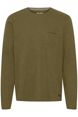 Blend 20714549 Tee Herren Longsleeve Langarmshirt Shirt Mit Brusttasche Rundhalsausschnitt Regular Fit hochwertige Baumwoll-Qualität, Größe:2XL, Farbe:Military Olive (190622) von b BLEND