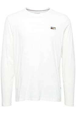 Blend 20714563 Tee Herren Longsleeve Langarmshirt Shirt Mit Brustprint Rundhalsausschnitt Regular Fit hochwertige Baumwoll-Qualität, Größe:L, Farbe:Snow White (110602) von b BLEND