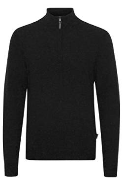 Blend 20714625 Herren Strickpullover Troyer Feinstrick Pullover mit Stehkragen und Reißverschluss, Größe:XL, Farbe:Black (194007) von b BLEND