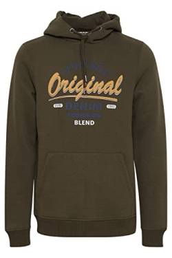 Blend 20714863 Herren Kapuzenpullover Hoodie Pullover mit Kapuze und Print Känguru Tasche, Größe:L, Farbe:Deep Depths (190413) von b BLEND