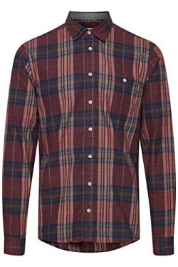 Blend 20714909 Shirt Herren Freizeithemd Hemd Club-Kragen Slim Fit Kariertes Muster schmaler Schnitt hochwertige Baumwoll-Qualität, Größe:S, Farbe:Spiced Apple (181325) von b BLEND